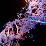 Représentation de l'ADN lors d'un test ADN avec échantillon biologique